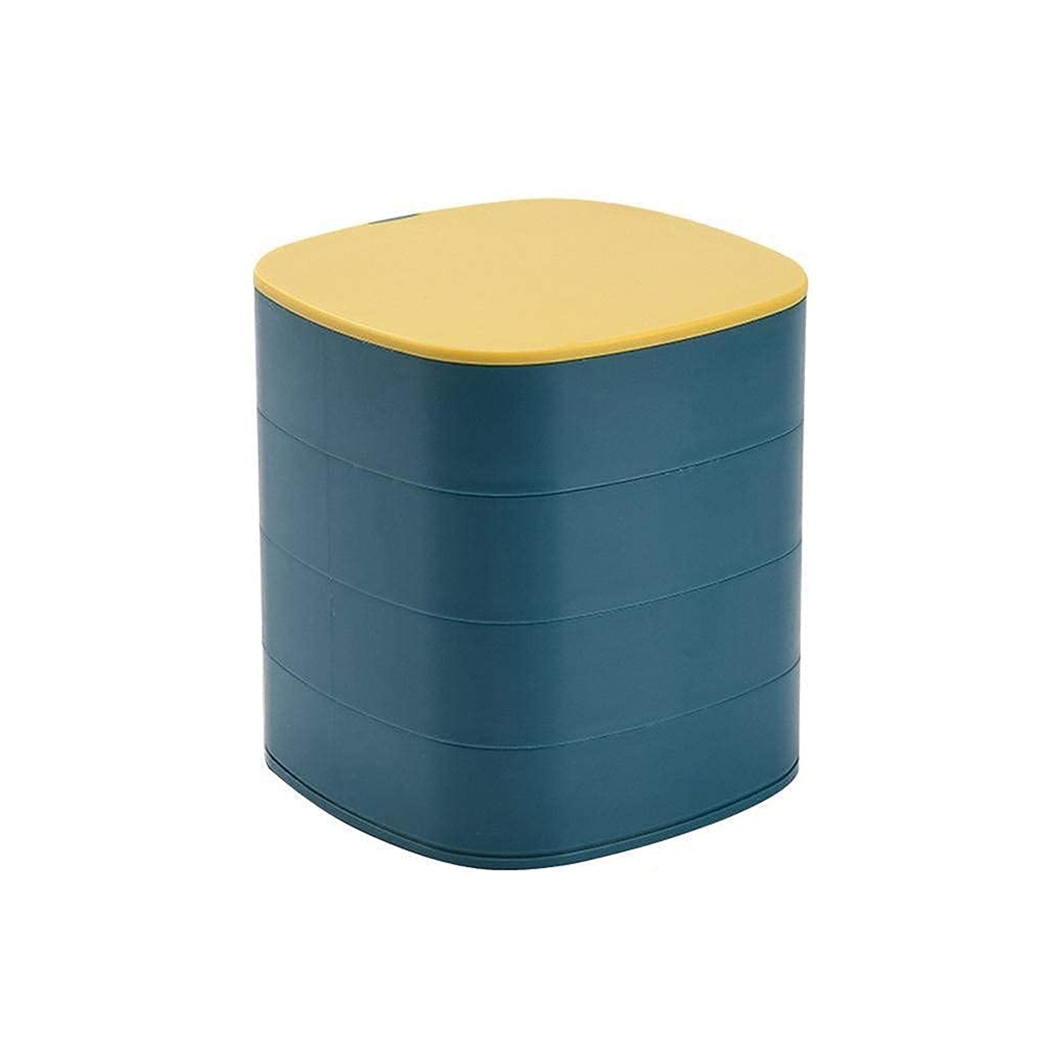 Rotating 4-layer jewelry box with mirror and multicolor design Rotating 4-layer jewelry box with mirror and multicolor design